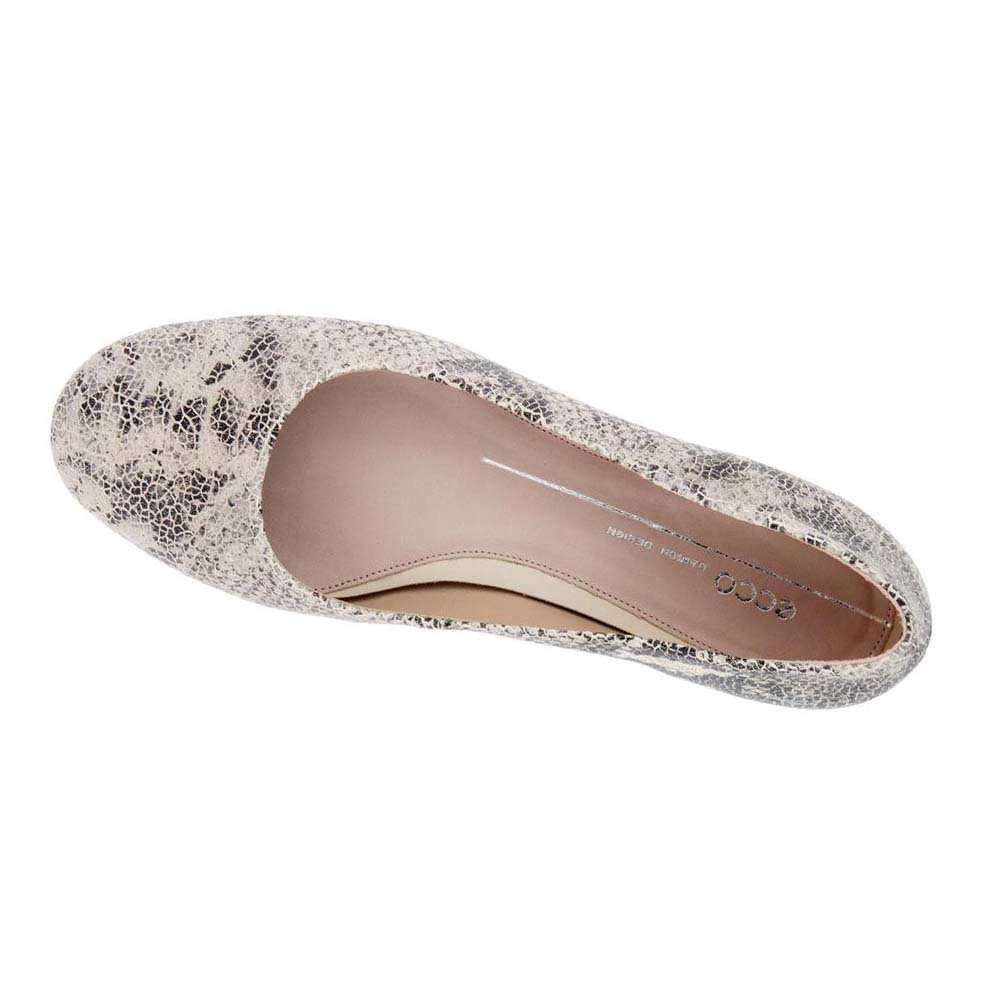 Ecco Anine Ballerina Ballerina Dam Beige Svarta | SE 3PJJ